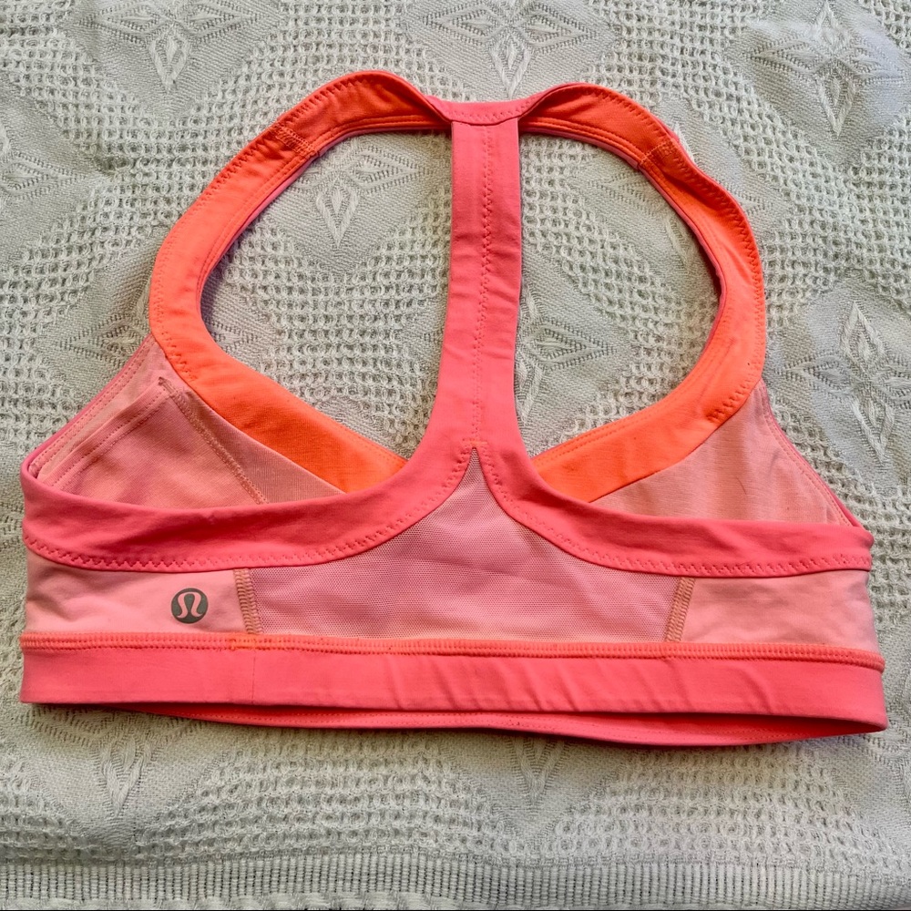 Lululemon bra two‎ tone pink size 6